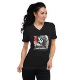 Her Fingers Sing Stories Unisex Short Sleeve V-Neck T-Shirt - Beyond T-shirts